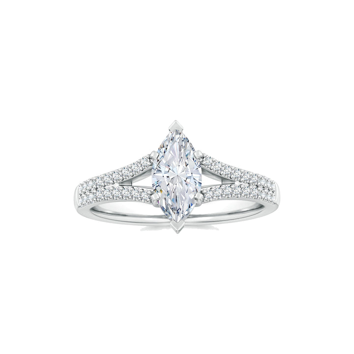 Marquise Solitaire Split Shank Engagement Ring