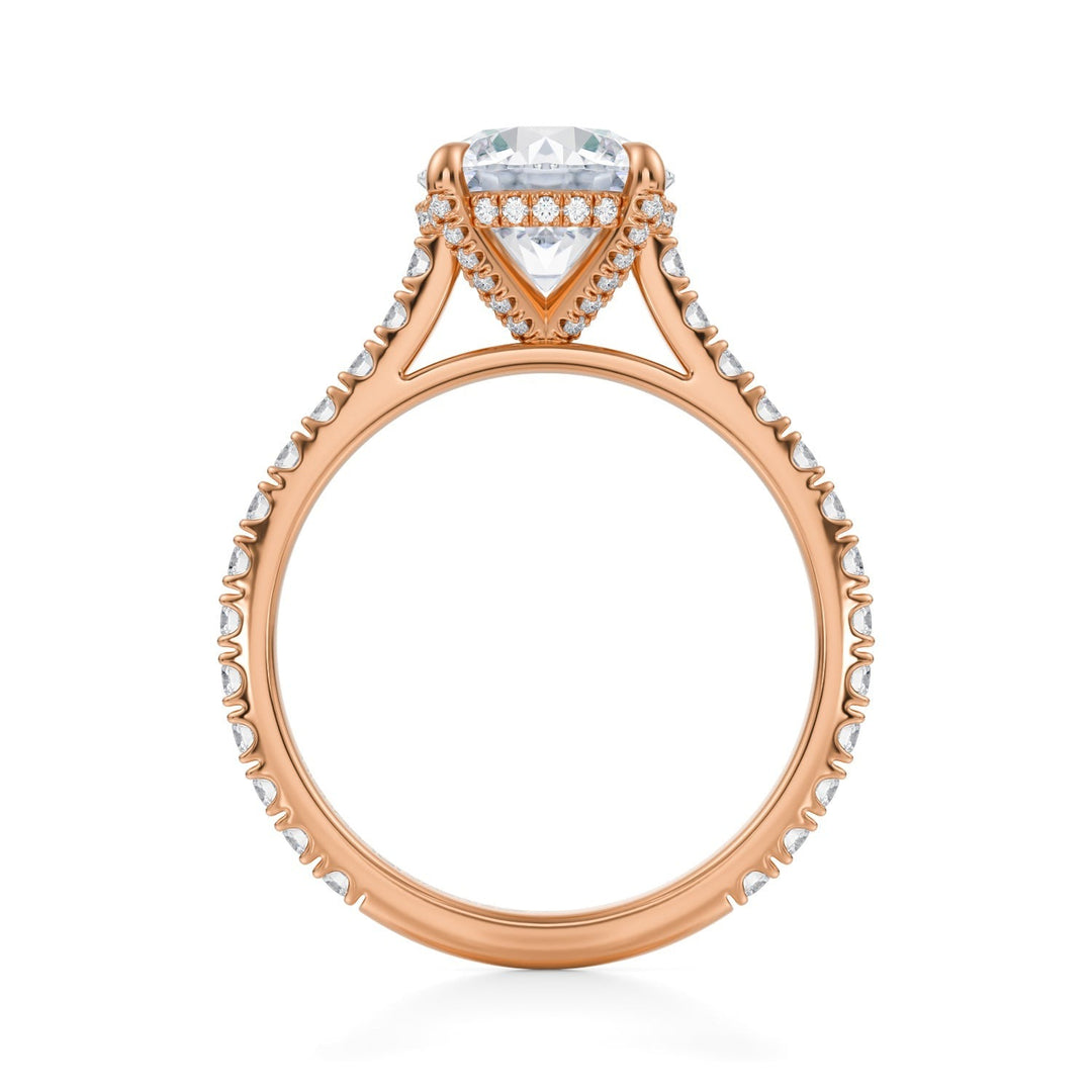 Round Pave Cathedral Ring With Pave Basket (1.00-1.15 Carat F-VS2)