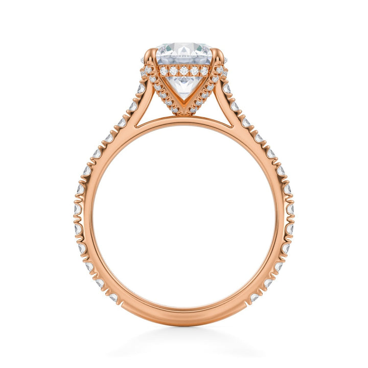 Round Pave Cathedral Ring With Pave Basket (1.00-1.15 Carat F-VS2)