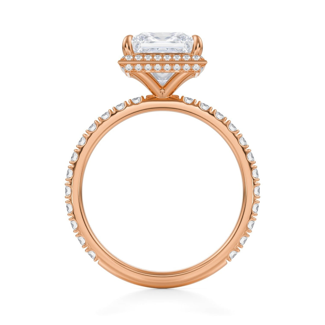 Princess Knife Edge Halo With Pave Ring (1.00-1.15 Carat F-VS2)