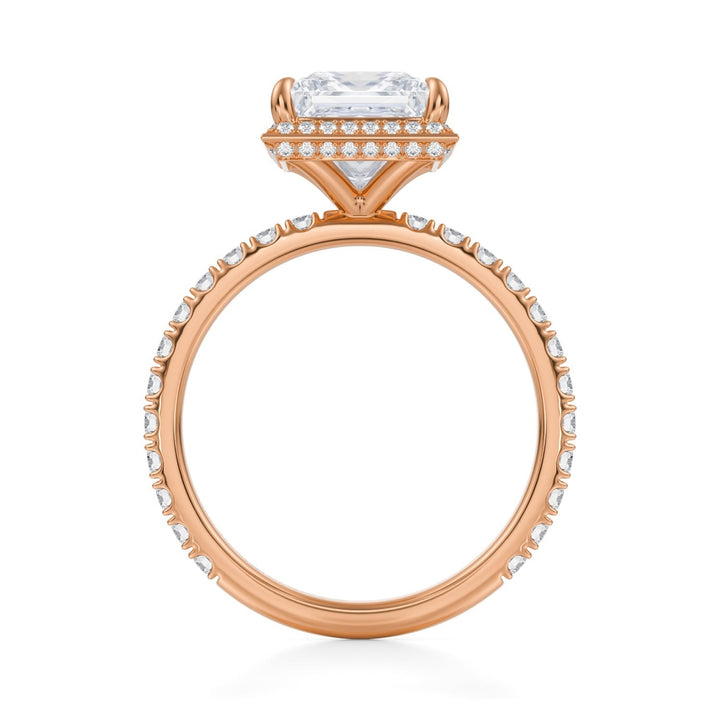 Princess Knife Edge Halo With Pave Ring (1.00-1.15 Carat F-VS2)