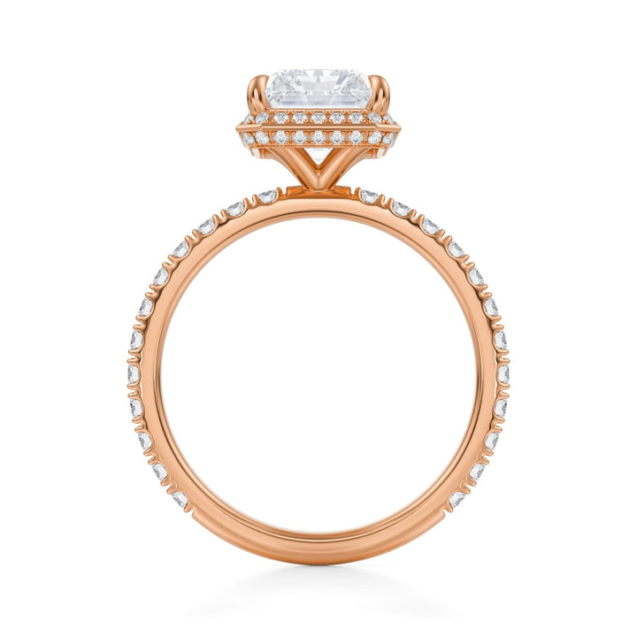 Radiant Knife Edge Halo With Pave Ring (1.00-1.15 Carat F-VS2)