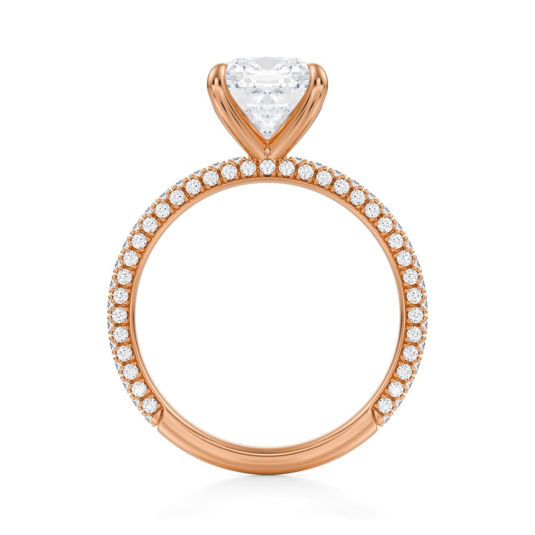 Cushion Trio Pave Ring (1.00-1.15 Carat F-VS2)