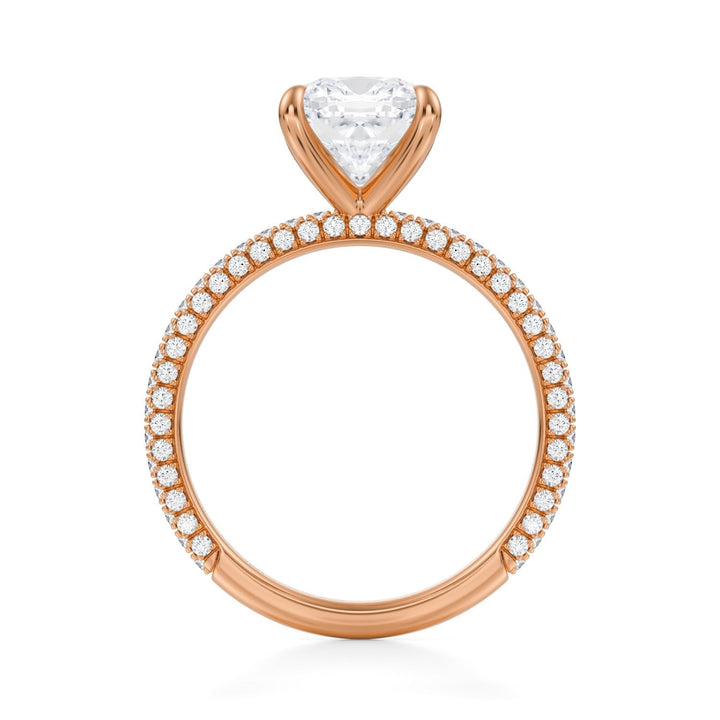 Cushion Trio Pave Ring (1.00-1.15 Carat F-VS2)