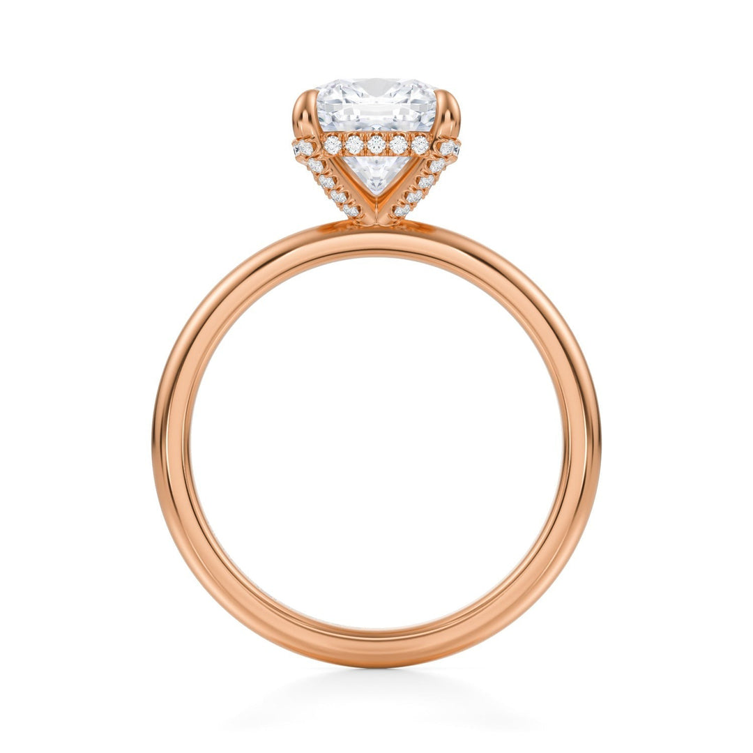 Cushion Solitaire Ring With Pave Basket (1.00-1.15 Carat F-VS2)