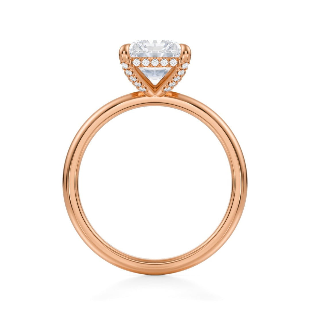 Radiant Solitaire Ring With Pave Basket (1.00-1.15 Carat F-VS2)