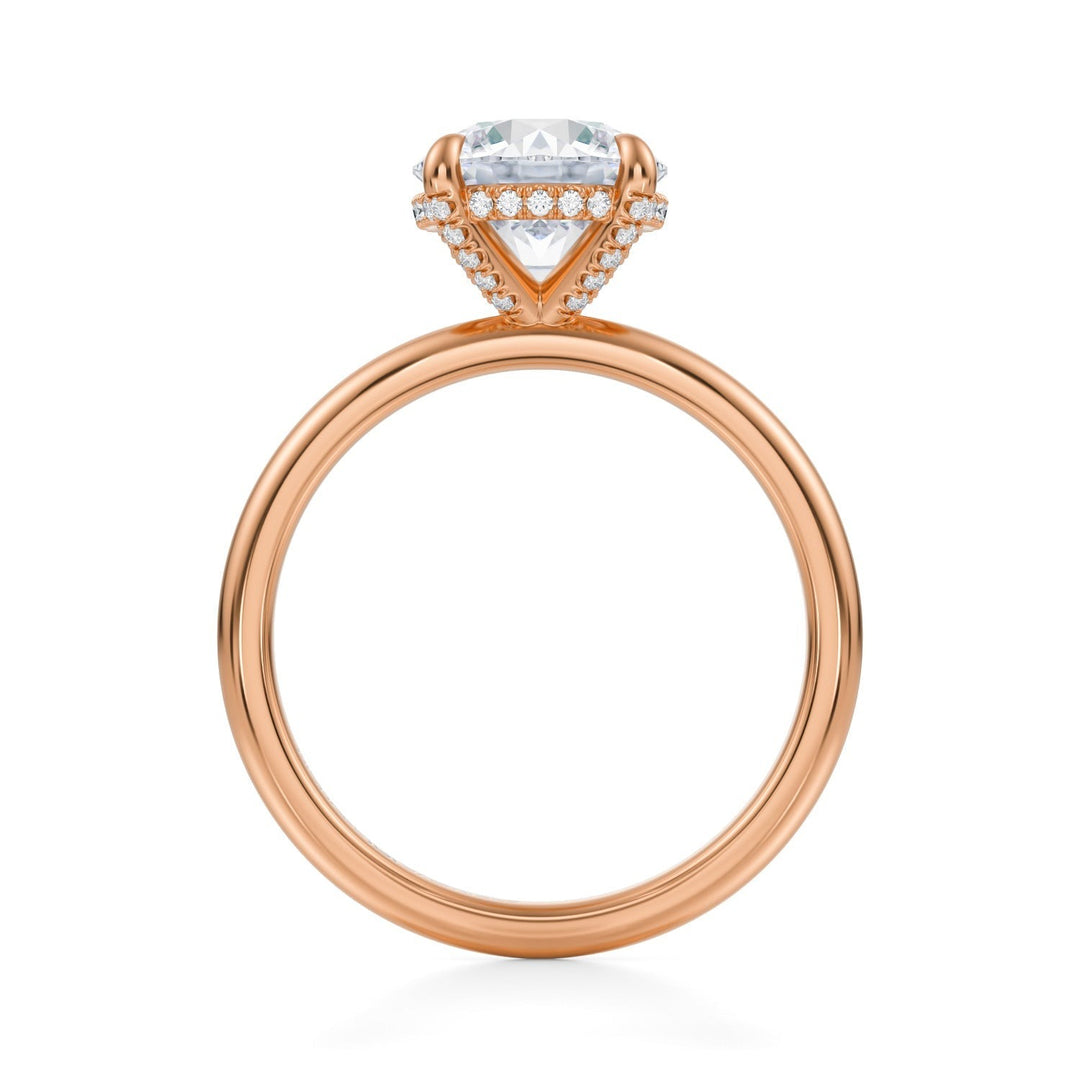 Round Solitaire Ring With Pave Basket (1.00-1.15 Carat F-VS2)