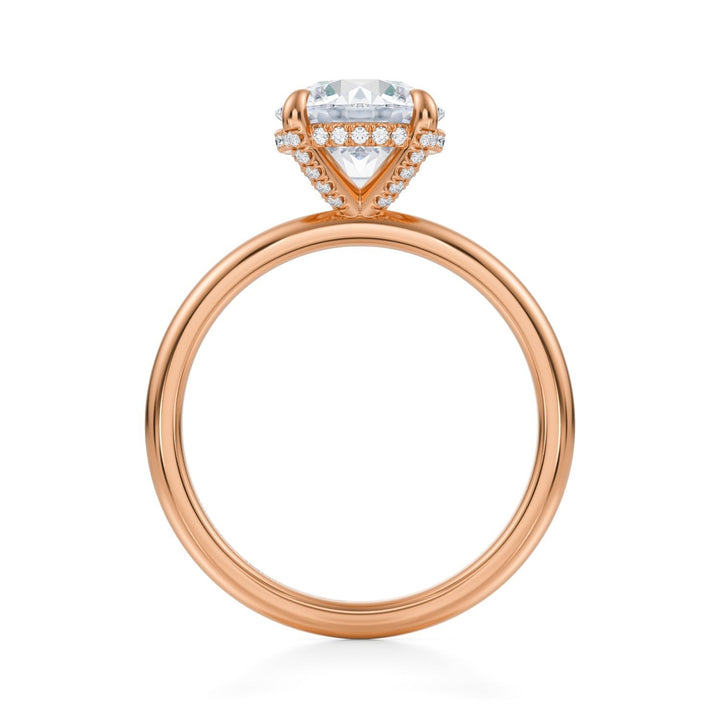 Round Solitaire Ring With Pave Basket (1.00-1.15 Carat F-VS2)