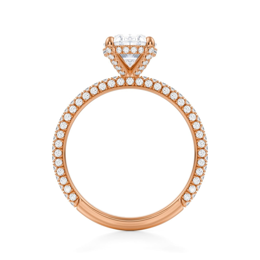 Oval Pave Basket With Trio Pave Ring (1.00-1.15 Carat F-VS2)