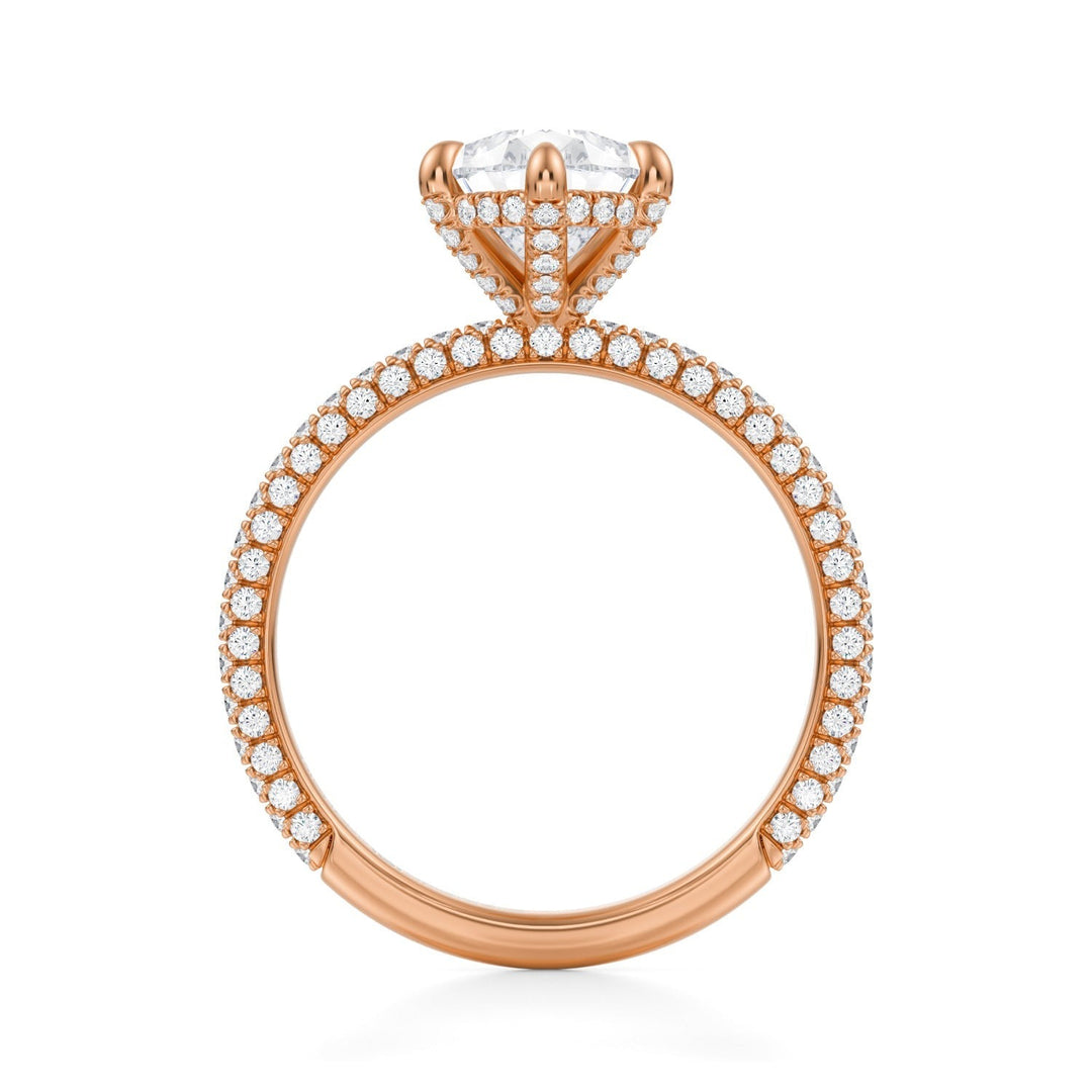 Pear Pave Basket With Trio Pave Ring (1.00-1.15 Carat F-VS2)