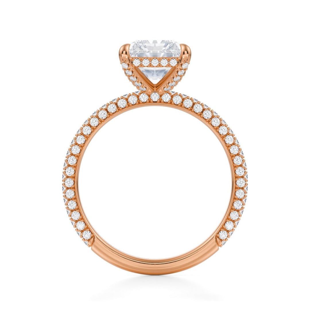 Radiant Pave Basket With Trio Pave Ring (1.00-1.15 Carat F-VS2)