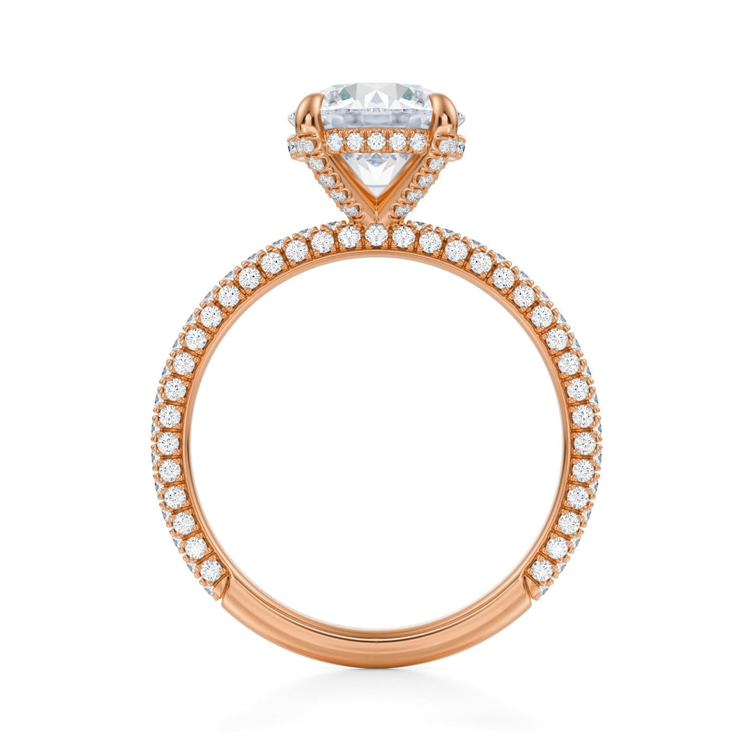 Round Pave Basket With Trio Pave Ring (1.00-1.15 Carat F-VS2)