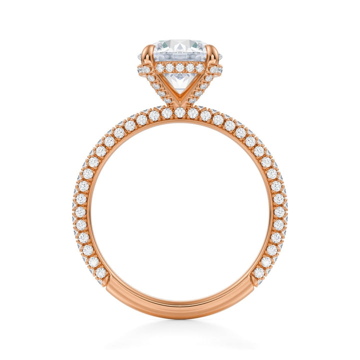 Round Pave Basket With Trio Pave Ring (1.00-1.15 Carat F-VS2)