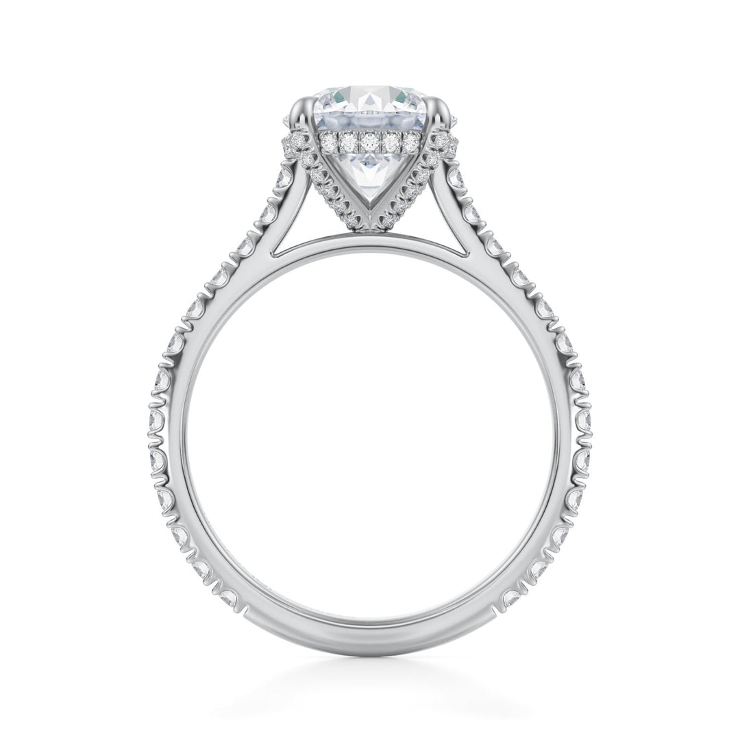 Round Pave Cathedral Ring With Pave Basket (1.00-1.15 Carat F-VS2)