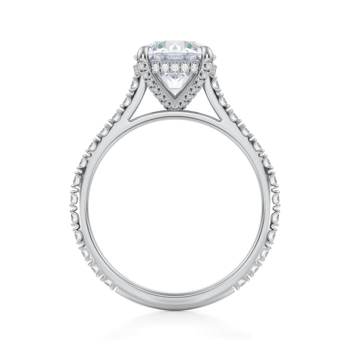 Round Pave Cathedral Ring With Pave Basket (1.00-1.15 Carat F-VS2)