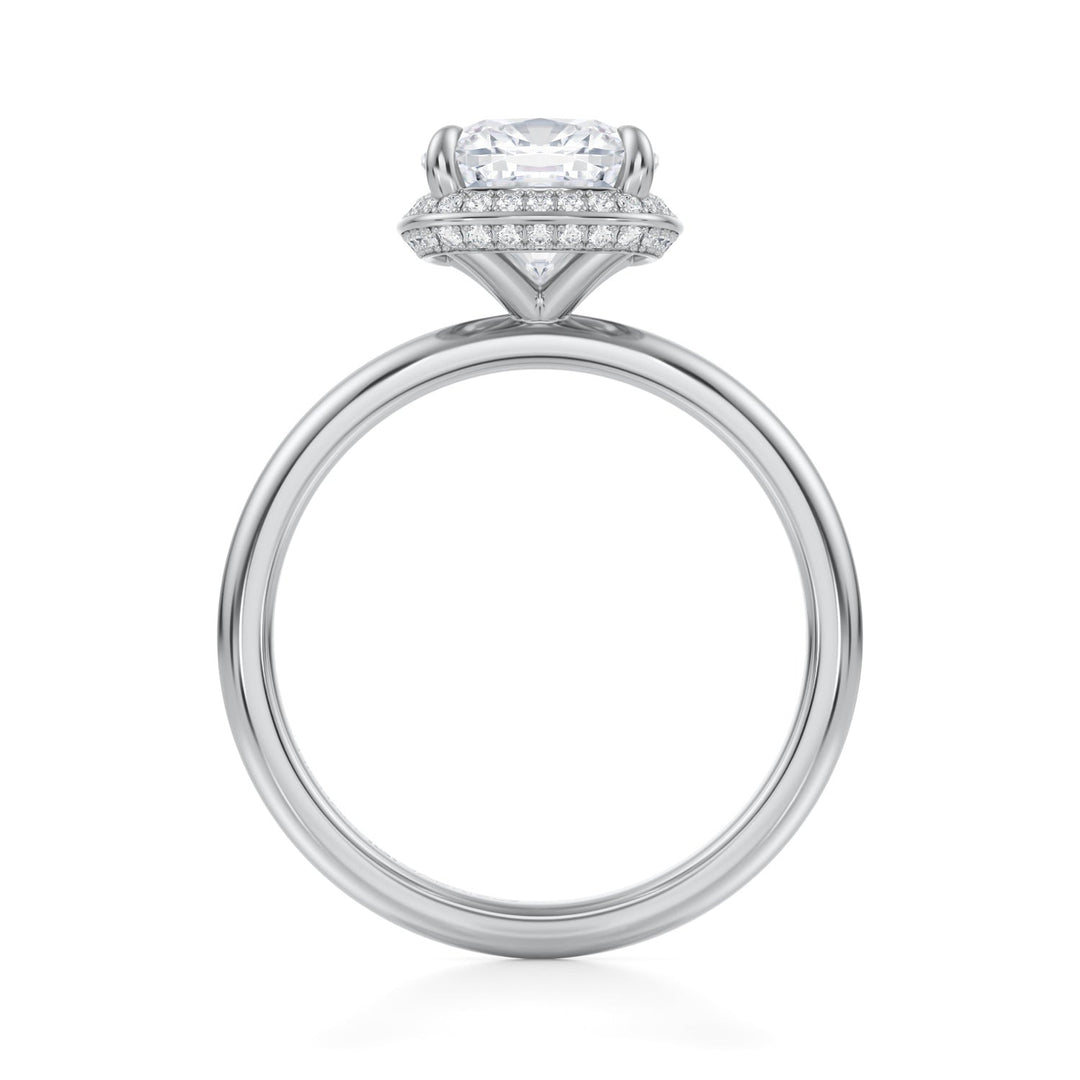 Cushion Knife Edge Halo With Solitaire Ring (1.00-1.15 Carat F-VS2)