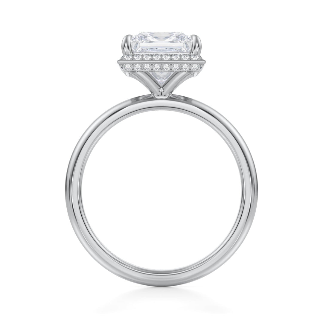 Princess Knife Edge Halo With Solitaire Ring (1.00-1.15 Carat F-VS2)