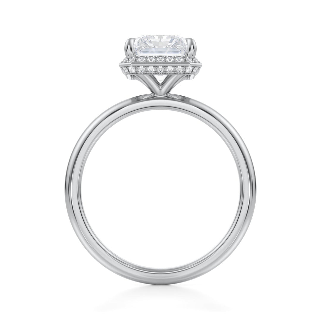 Radiant Knife Edge Halo With Solitaire Ring (1.00-1.15 Carat F-VS2)