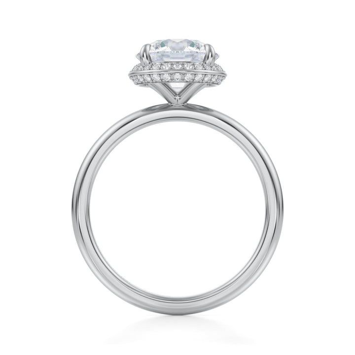 Round Knife Edge Halo With Solitaire Ring (1.00-1.15 Carat F-VS2)