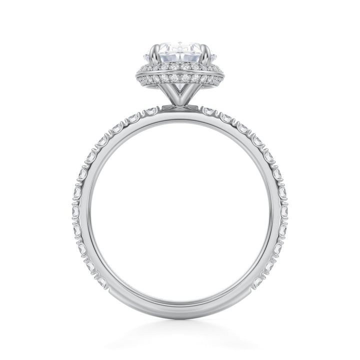 Oval Knife Edge Halo With Pave Ring (1.00-1.15 Carat F-VS2)