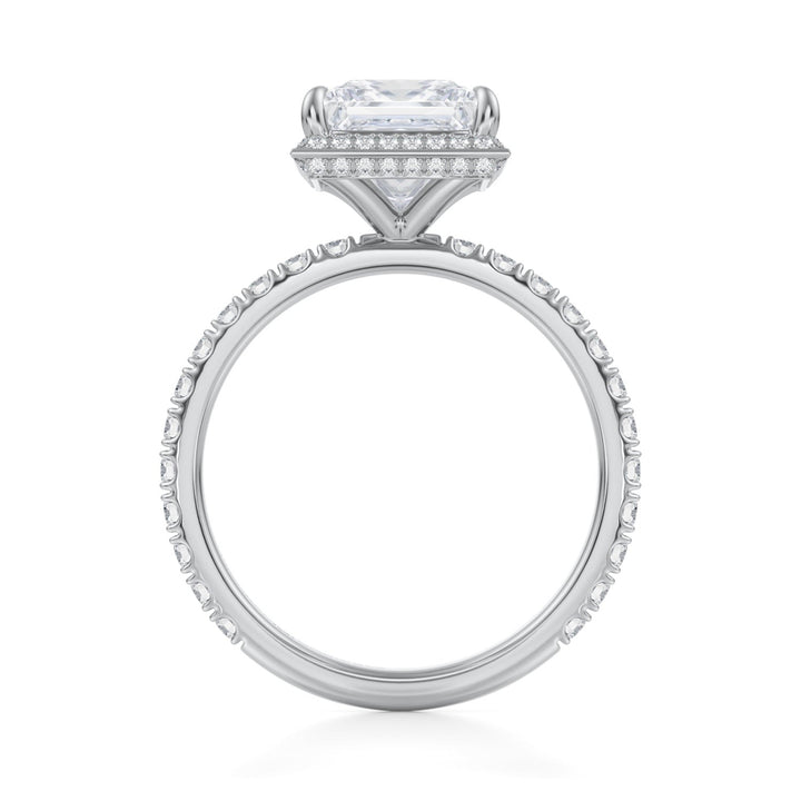 Princess Knife Edge Halo With Pave Ring (1.00-1.15 Carat F-VS2)