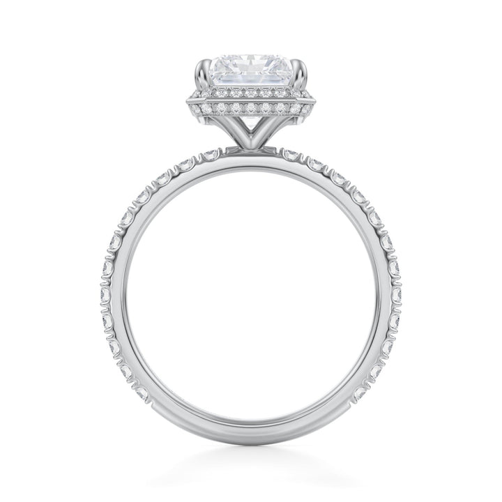 Radiant Knife Edge Halo With Pave Ring (1.00-1.15 Carat F-VS2)