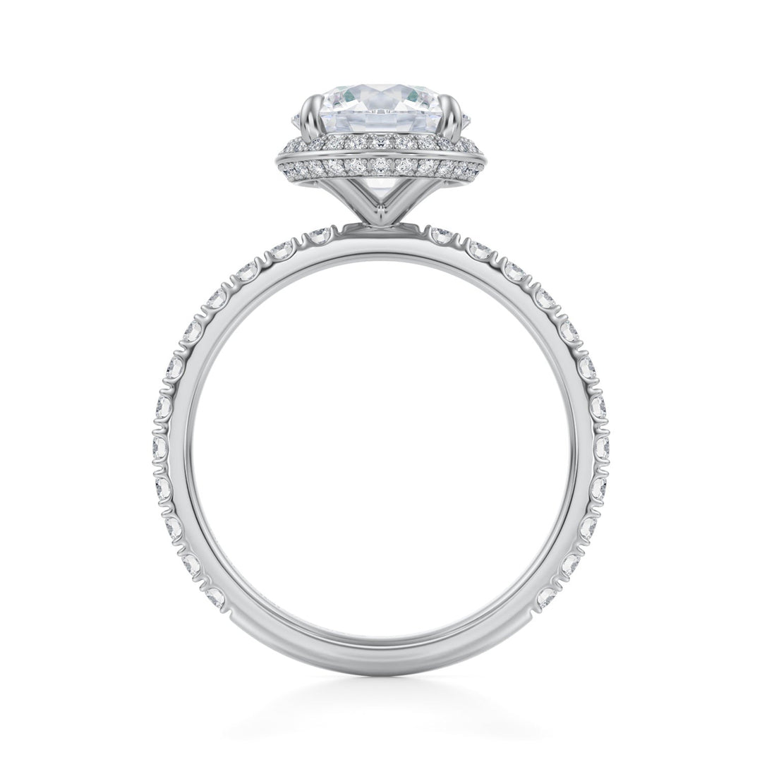 Round Knife Edge Halo With Pave Ring (1.00-1.15 Carat F-VS2)