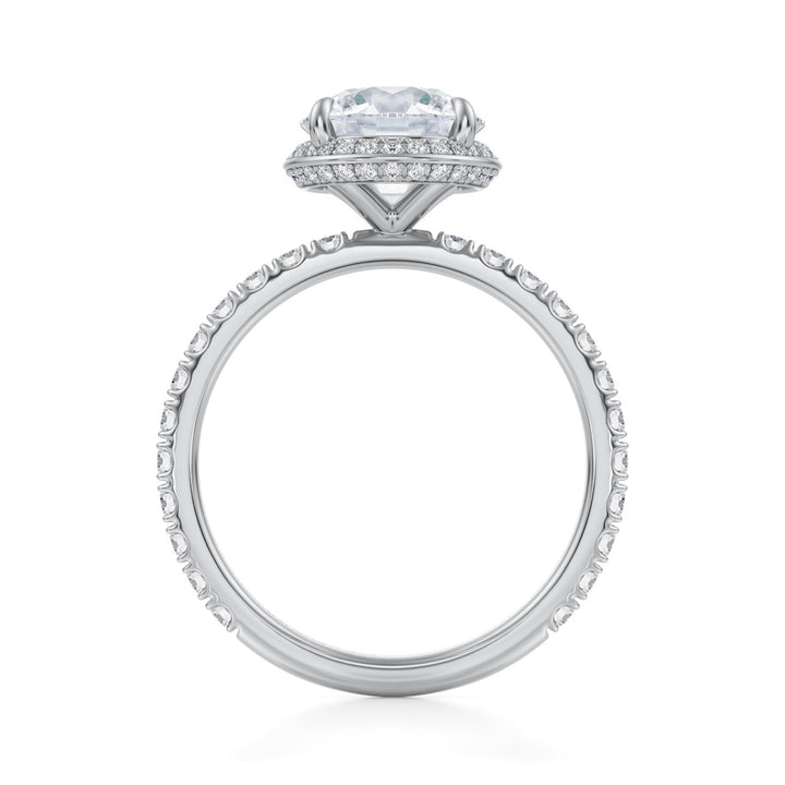 Round Knife Edge Halo With Pave Ring (1.00-1.15 Carat F-VS2)