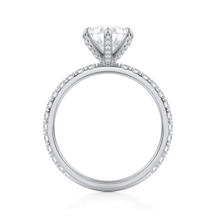 Pear Pave Ring With Pave Prongs (1.00-1.15 Carat F-VS2)