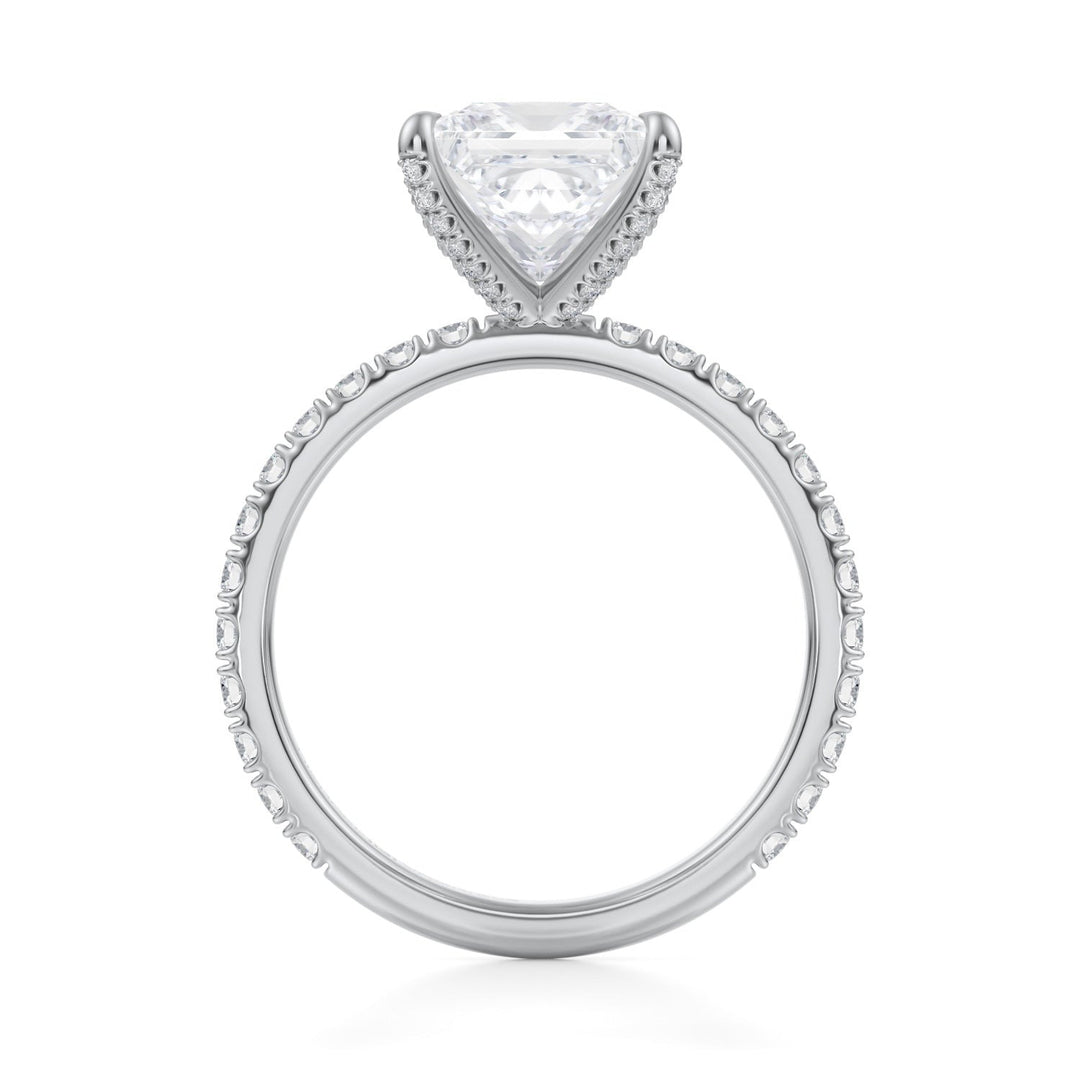 Princess Pave Ring With Pave Prongs (1.00-1.15 Carat F-VS2)