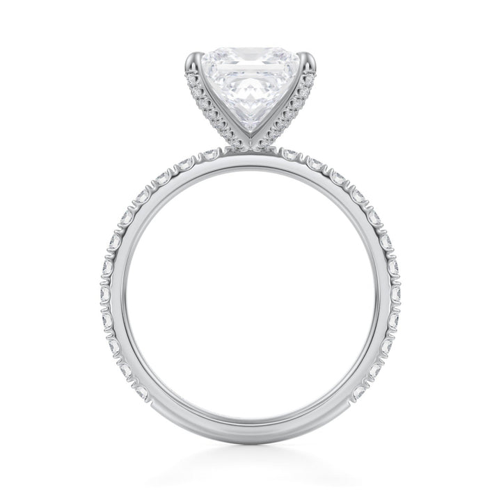 Princess Pave Ring With Pave Prongs (1.00-1.15 Carat F-VS2)