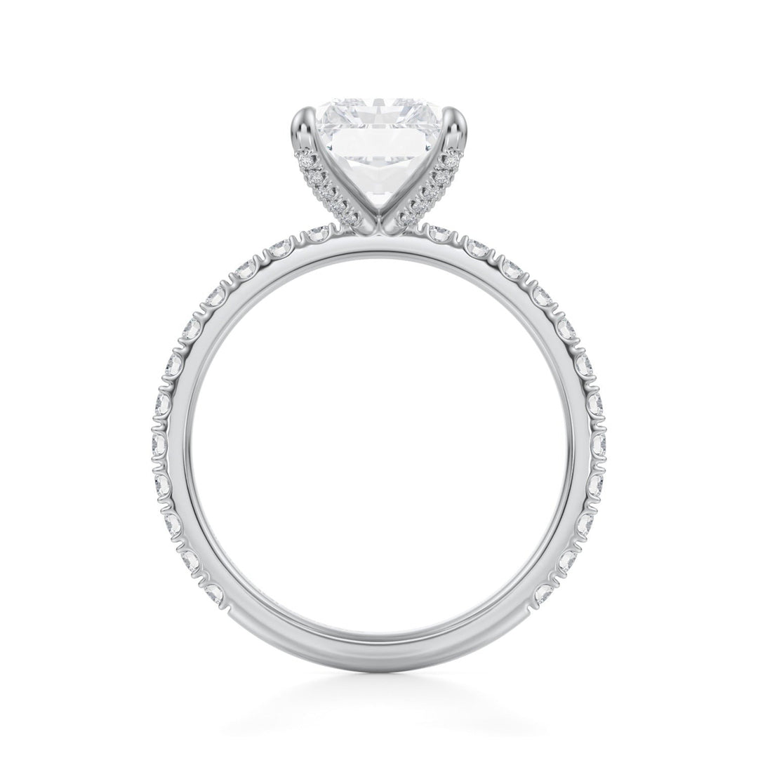 Radiant Pave Ring With Pave Prongs (1.00-1.15 Carat F-VS2)