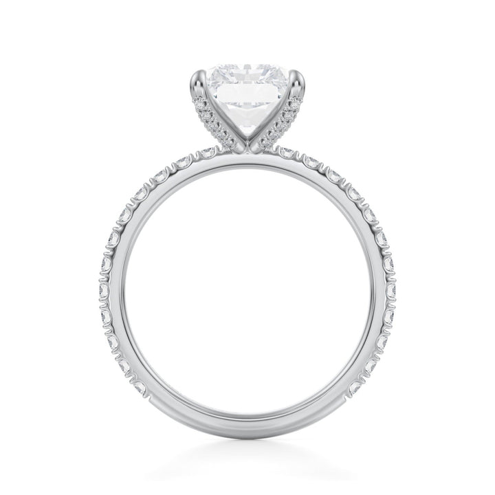 Radiant Pave Ring With Pave Prongs (1.00-1.15 Carat F-VS2)