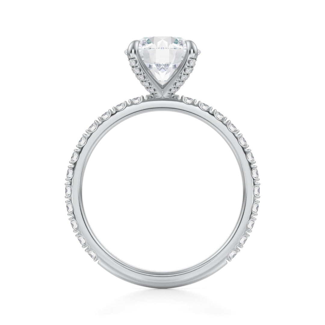 Round Pave Ring With Pave Prongs (1.00-1.15 Carat F-VS2)