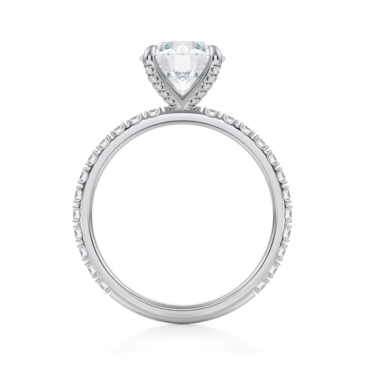 Round Pave Ring With Pave Prongs (1.00-1.15 Carat F-VS2)