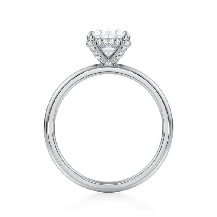 Oval Solitaire Ring With Pave Basket (1.00-1.15 Carat F-VS2)