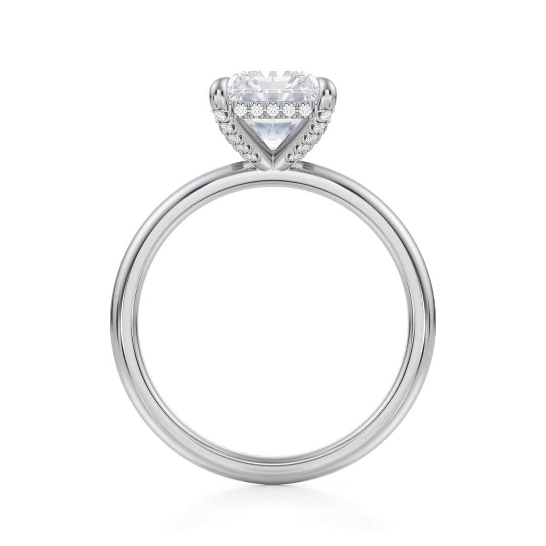 Radiant Solitaire Ring With Pave Basket (1.00-1.15 Carat F-VS2)