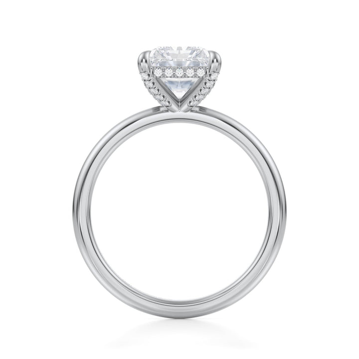 Radiant Solitaire Ring With Pave Basket (1.00-1.15 Carat F-VS2)