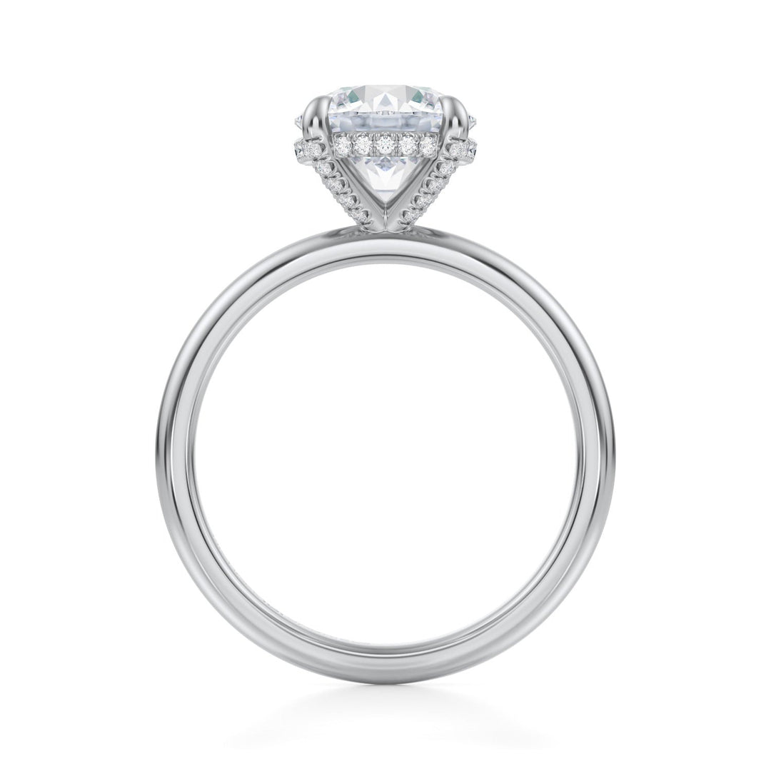 Round Solitaire Ring With Pave Basket (1.00-1.15 Carat F-VS2)