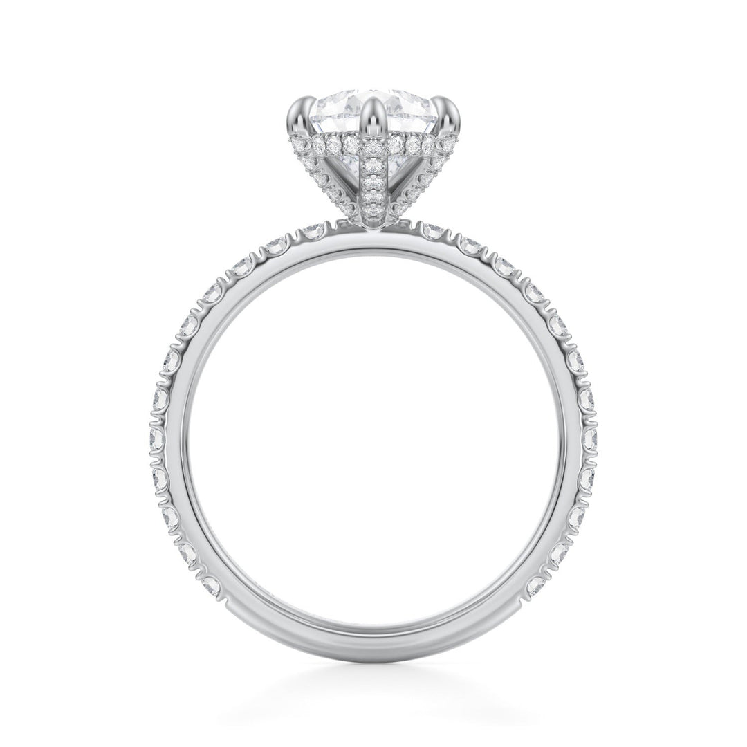 Pear Pave Basket With Pave Ring (1.00-1.15 Carat F-VS2)