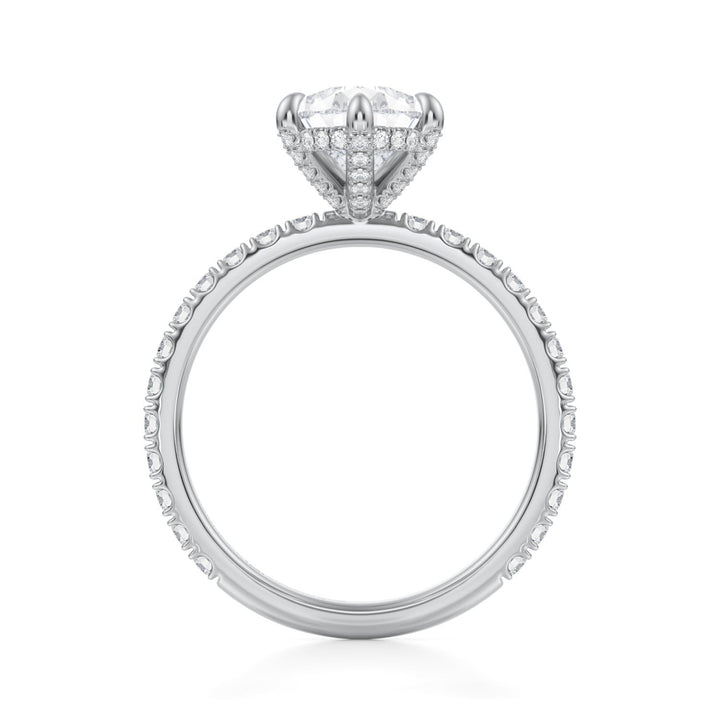 Pear Pave Basket With Pave Ring (1.00-1.15 Carat F-VS2)