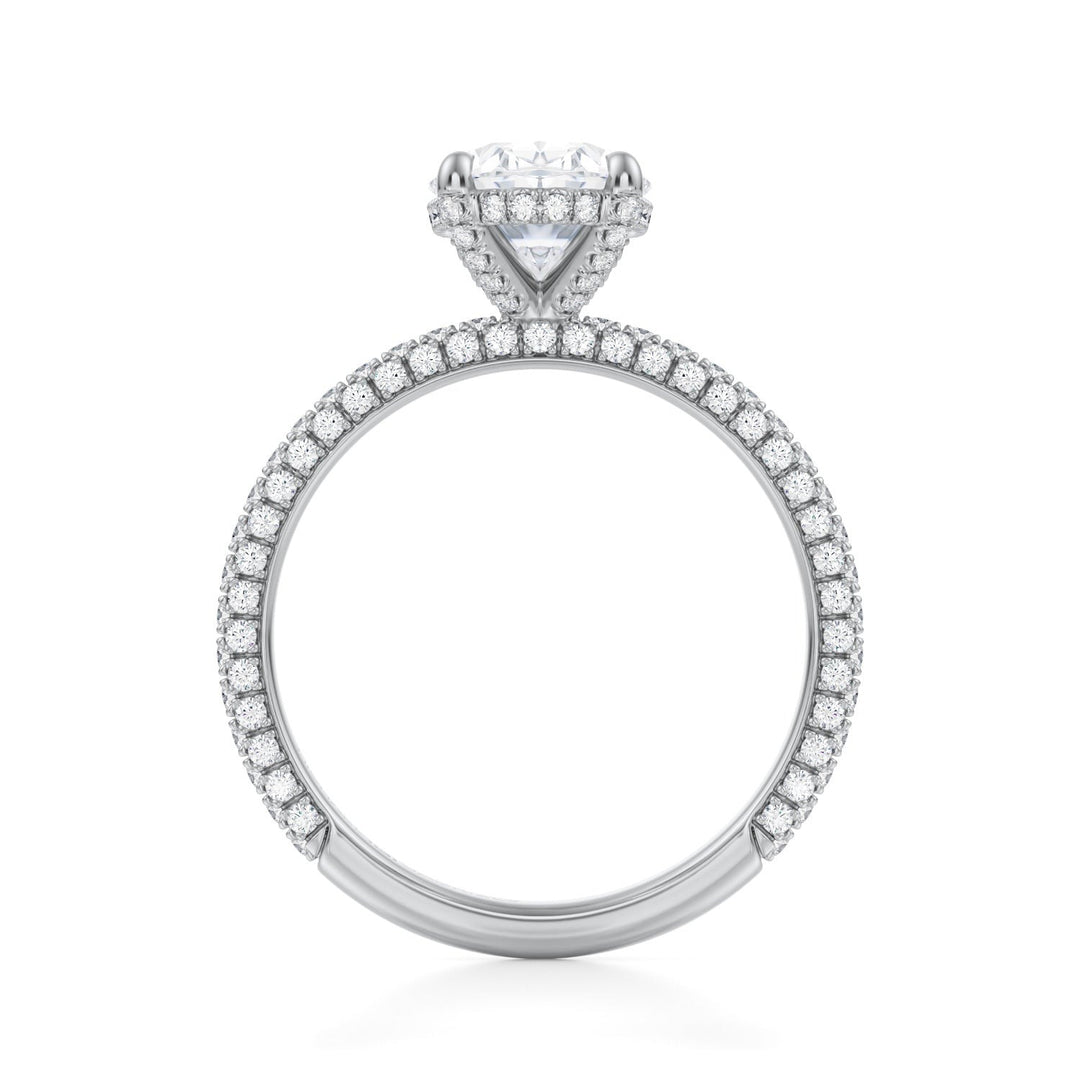 Oval Pave Basket With Trio Pave Ring (1.00-1.15 Carat F-VS2)