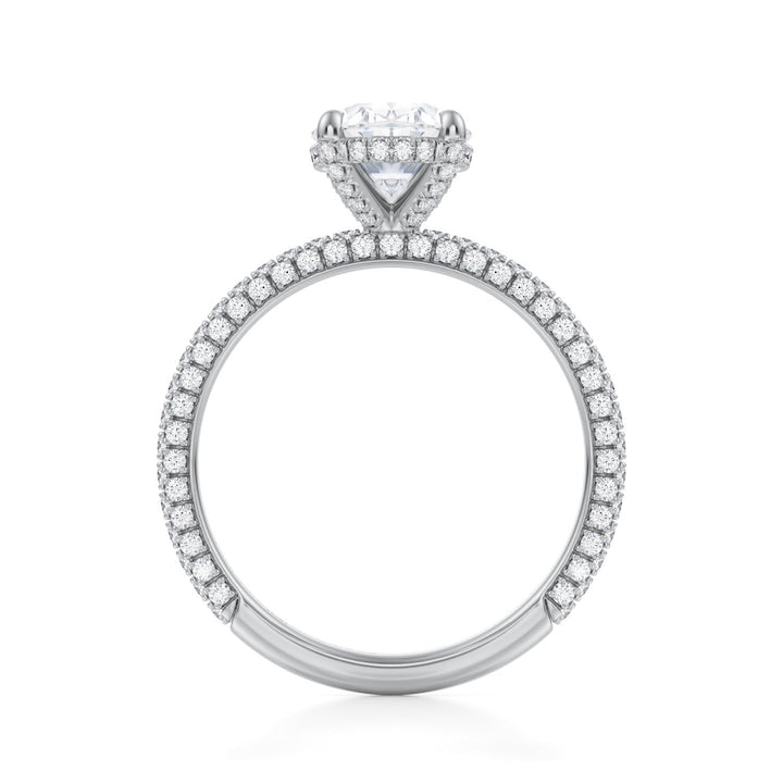 Oval Pave Basket With Trio Pave Ring (1.00-1.15 Carat F-VS2)