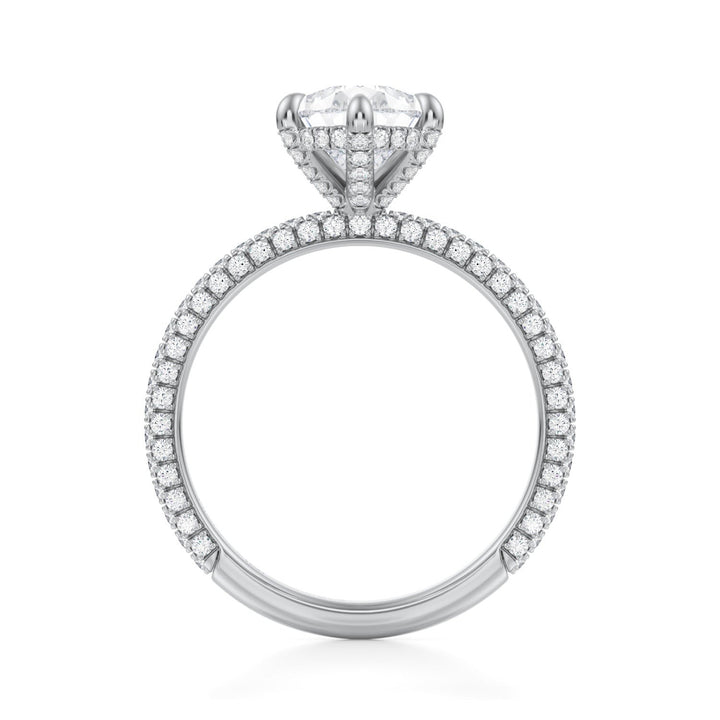 Pear Pave Basket With Trio Pave Ring (1.00-1.15 Carat F-VS2)