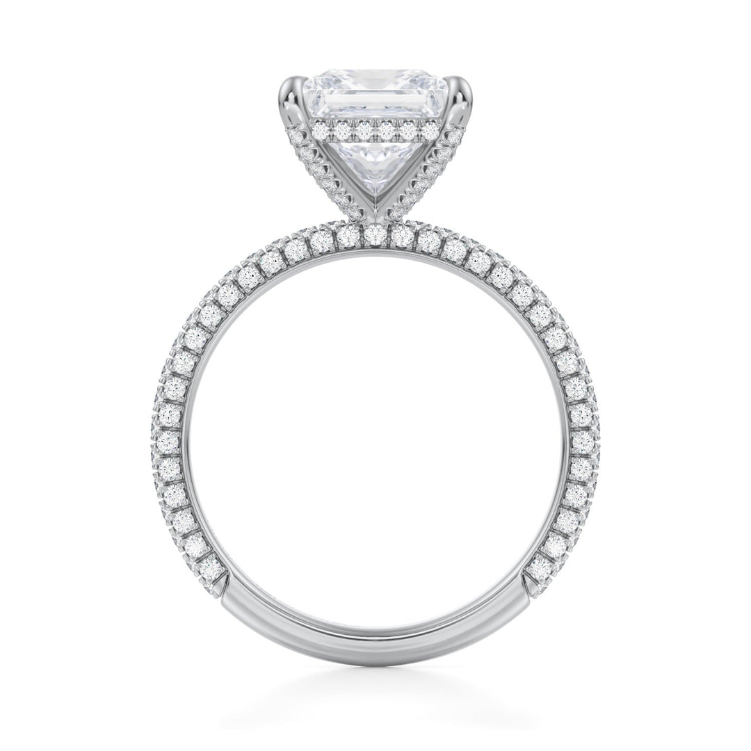 Princess Pave Basket With Trio Pave Ring (1.00-1.15 Carat F-VS2)