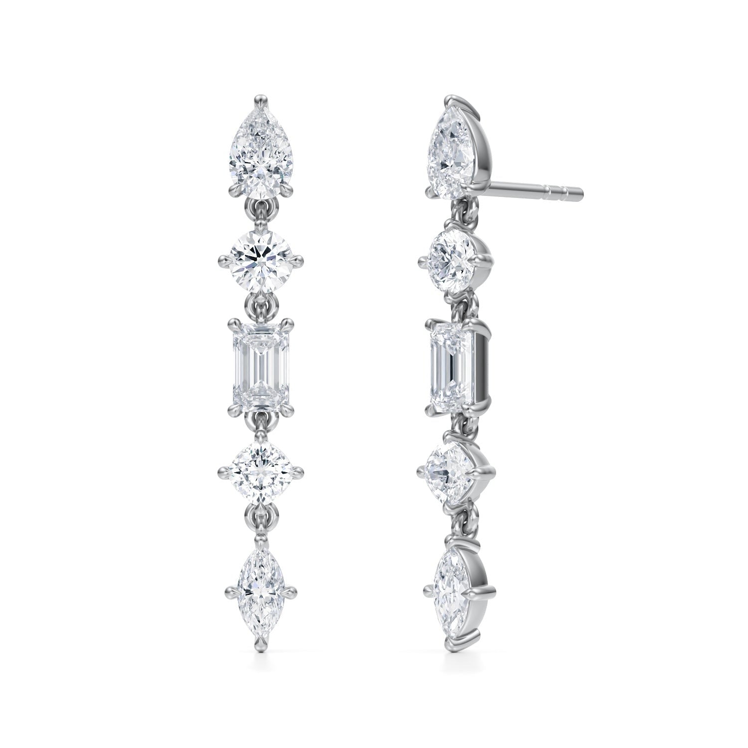 3.00 Ct Marquise Cut Created Diamond Drop/Dangle Earrings 14K White Gold  Plated | eBay