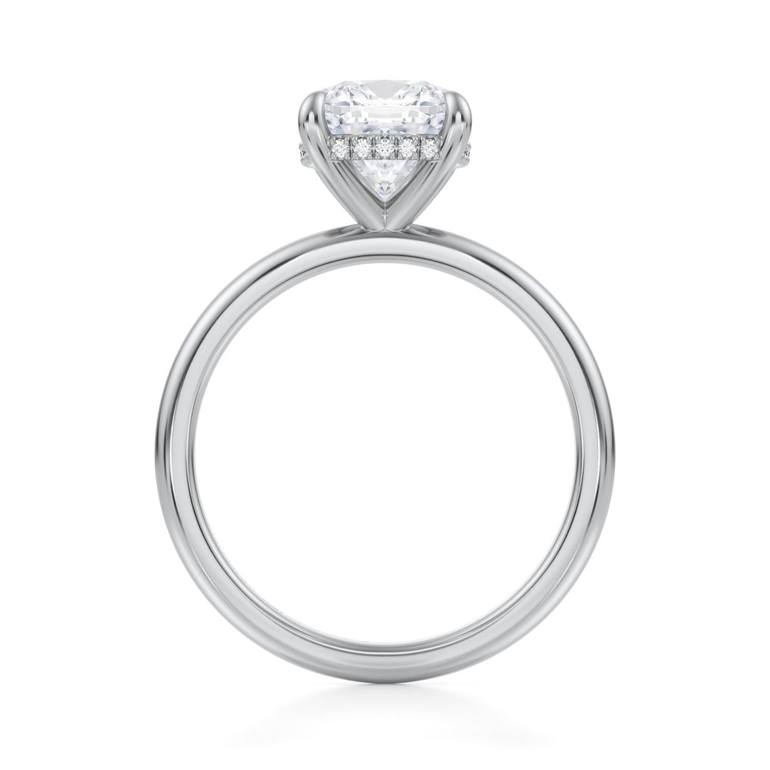 Cushion Solitaire Ring With Hidden Halo (1.00-1.15 Carat F-VS2)