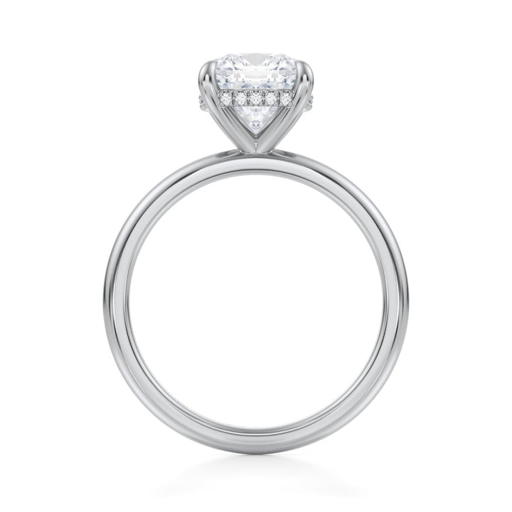 Cushion Solitaire Ring With Hidden Halo (1.00-1.15 Carat F-VS2)