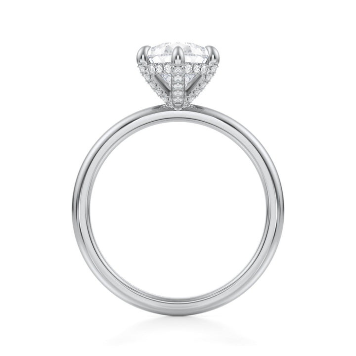 Pear Solitaire Ring With Pave Basket (1.00-1.15 Carat F-VS2)