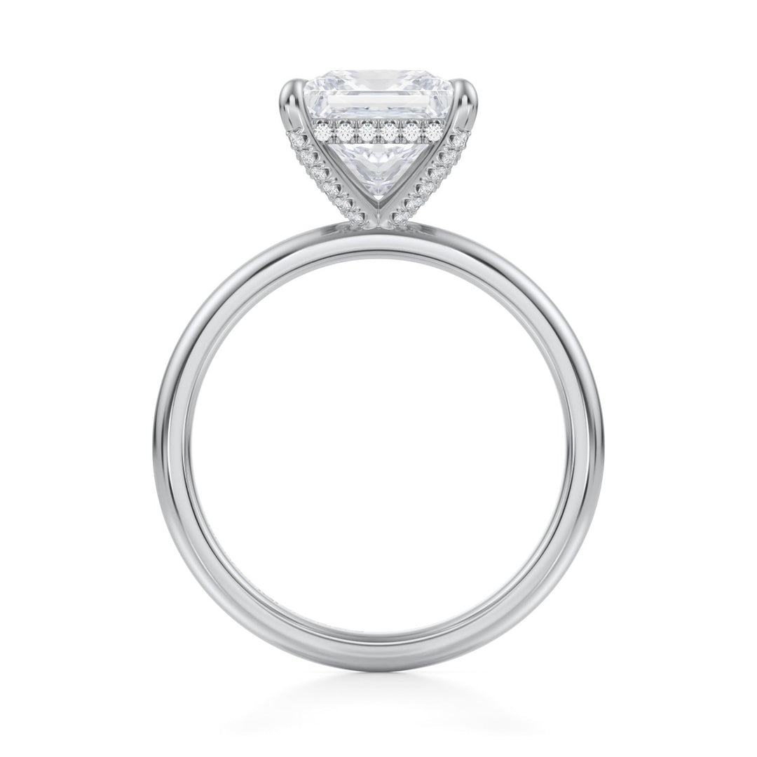 Princess Solitaire Ring With Pave Basket (1.00-1.15 Carat F-VS2)